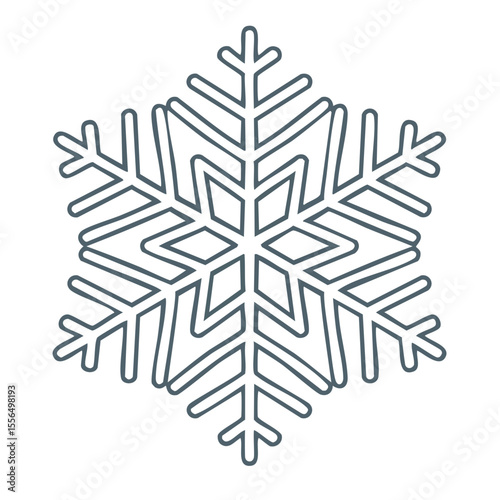 Elegant Snowflake Illustration Winter Holiday Season Greeting Graphic Design Element