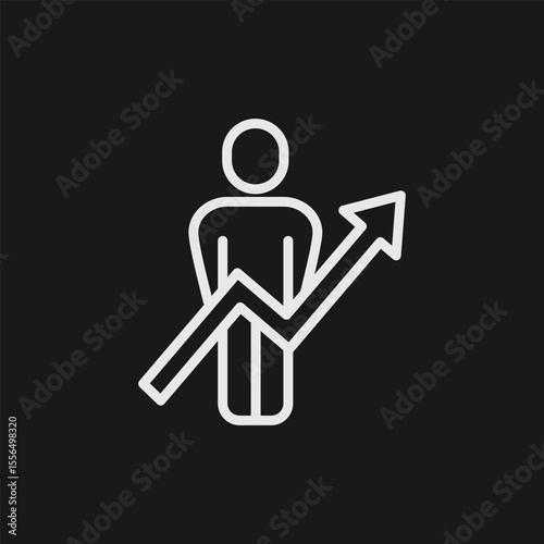 Personal Growth and Career Development Icon for Employee Performance and Self-Improvement