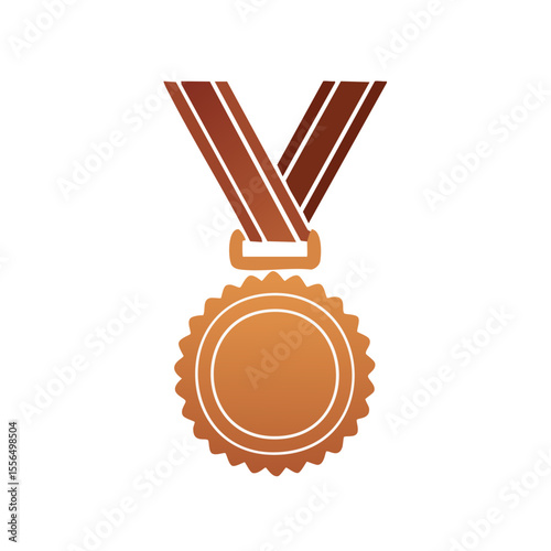 Bronze Medal Award with Ribbon on a Black Backdrop Symbolizing Third Place and Achievement Reward