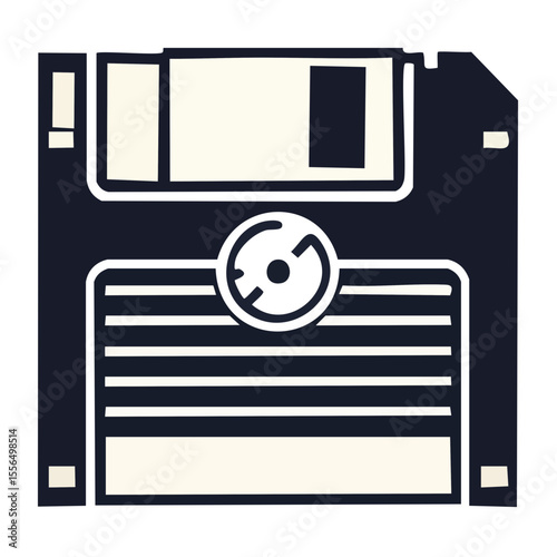 Retro Floppy Disk Illustration Computer Technology Memory Media Storage Data Preservation