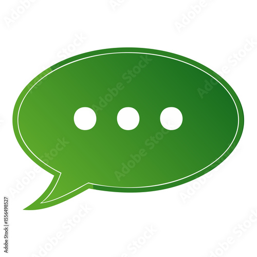 Green Speech Bubble with Ellipsis Points Symbolizing Communication and Digital Dialogue