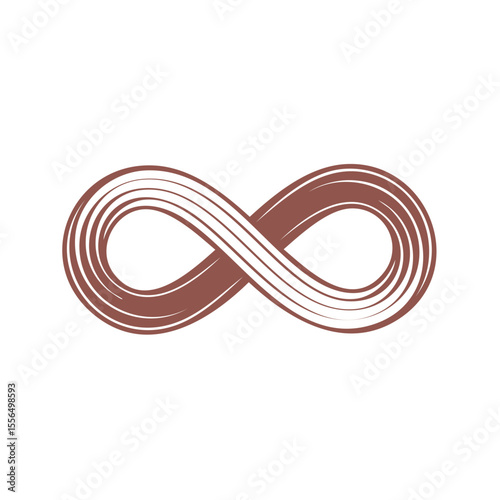 Abstract infinity symbol design with parallel lines symbolizing eternity and continuous flow on black background simple elegant illustration