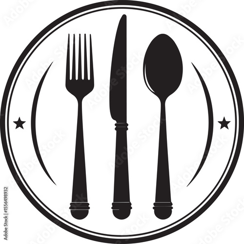 Spoon, fork, and knife silverware set isolated on a white background