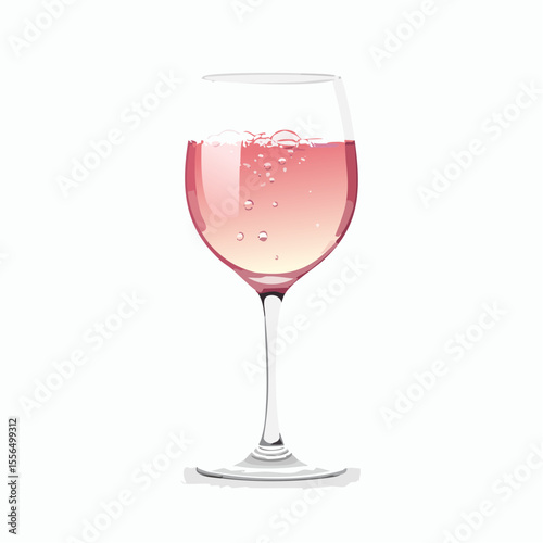 A glass of wine with bubbles and shine
