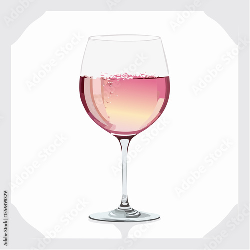 A glass of wine with bubbles and shine
