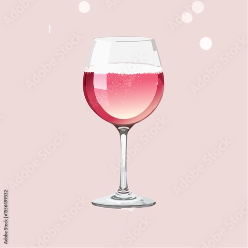 A glass of wine with bubbles and shine
