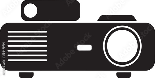 Modern digital projector with lens and vents in a clean silhouette