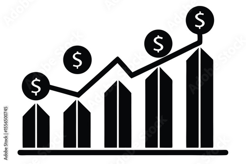 money growth vector icon