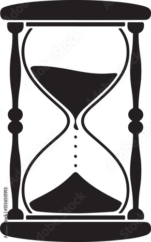 Classic hourglass with sand flowing through the middle silhouette