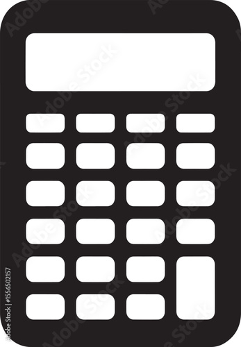 Simple black calculator icon with rounded corners and a display screen silhouette