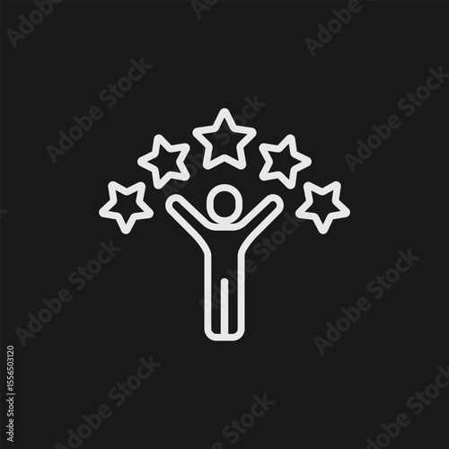 Five Star Customer Satisfaction and Excellent Review Icon for Quality Service and Top Performance