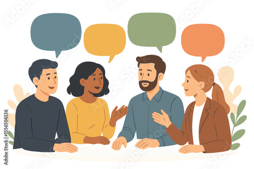 Teamwork collaboration concept. Diverse group of people assembling colorful puzzle pieces. Brainstorming, teamwork, problem solving, partnership, cooperation, business meeting, creative discussion.