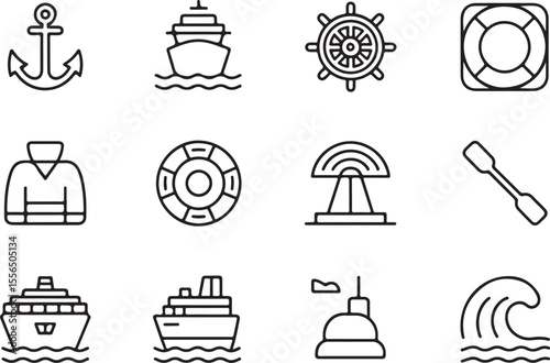 Nautical Icons Ships, Anchors, Life Preservers, and More