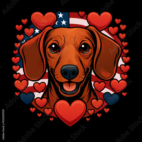 teckel dog lover american design