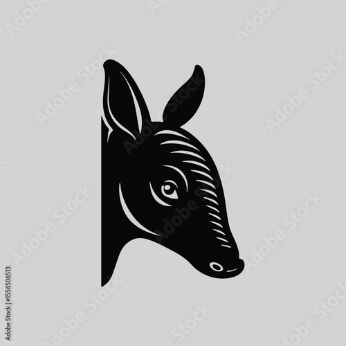 Black and White Armadillo Head logo concept