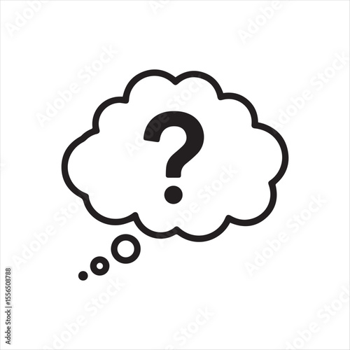 Thought cloud depicting uncertainty A visual representation of questions and doubt, symbolizing uncertainty and a quest for answers