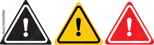 Warning Hazard Triangle Icon Set