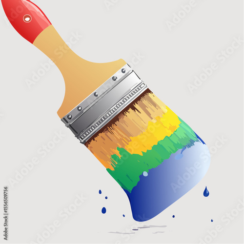 A paintbrush dipped in a bright color
