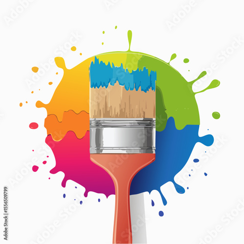A paintbrush dipped in a bright color

