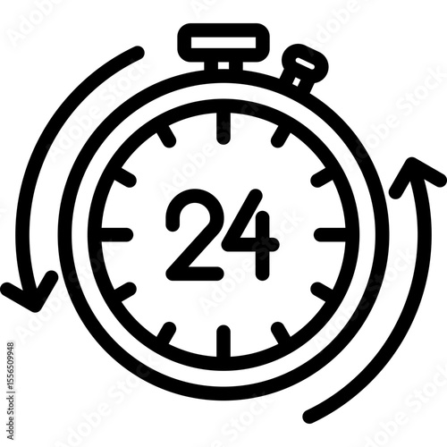 Open 24 Hours Icon