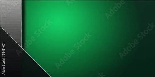 Modern Green Abstract Background with Smooth Gradient Waves and Light
