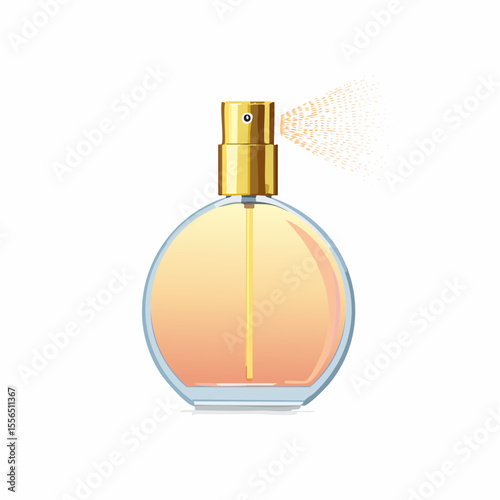 A perfume bottle with spray mist
