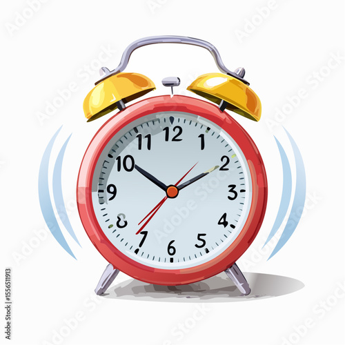 A wind-up alarm clock ringing loudly
