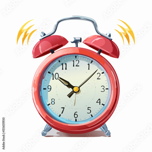 A wind-up alarm clock ringing loudly
