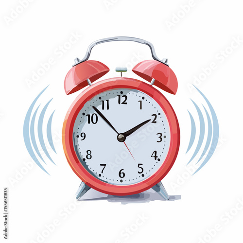 A wind-up alarm clock ringing loudly
