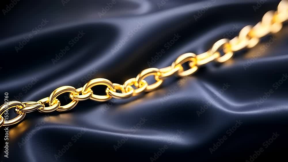 Golden Chain on Dark Silk: Luxury and Elegance