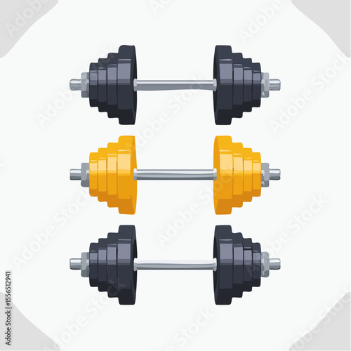 A set of dumbbells with one mid-lift motion
