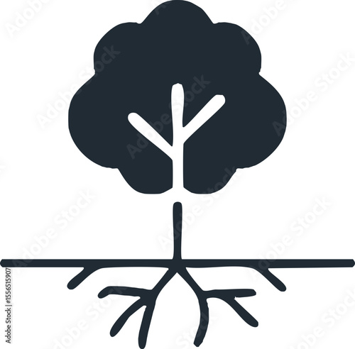 Illustration vectorielle d’un arbre stylisé