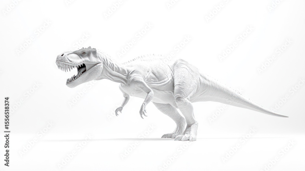 Obraz premium A monochrome, 3D model of a Tyrannosaurus Rex