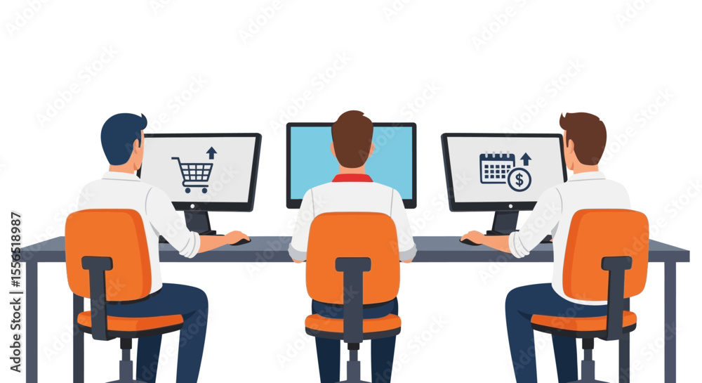 Obraz premium Efficient Team Collaboration Streamlining Online Business Operations