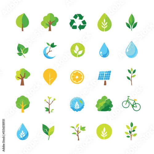 set of ecology icons