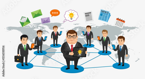 Global Business Network Connected Teamwork and Innovation