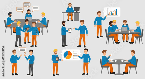 Teamwork and Collaboration Diverse Business People in Meetings and Presentations