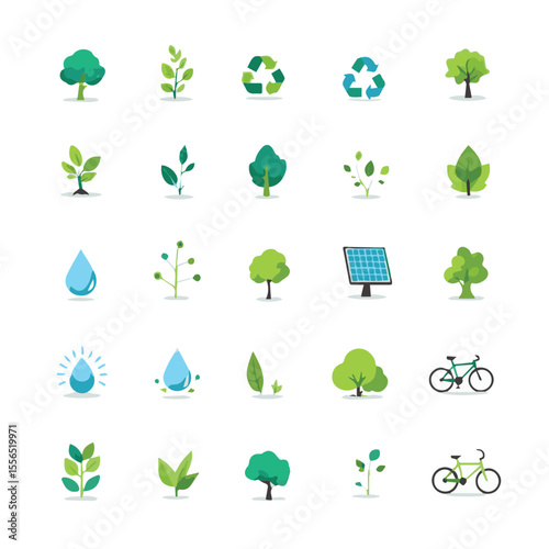 ecology icons set
