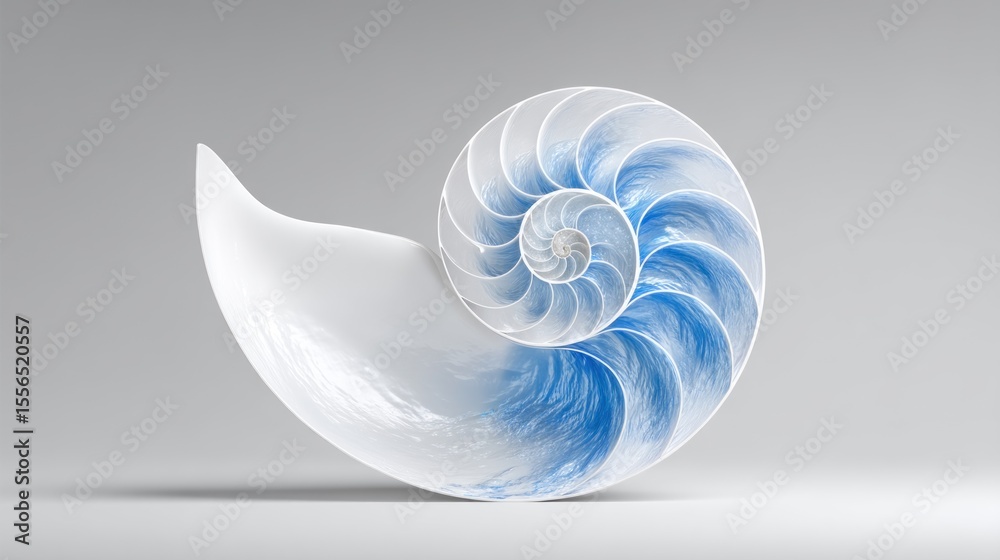Obraz premium Nautilus Shell: A Study in Spirals and Symmetry