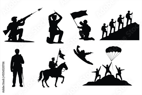 Collection of military and adventure silhouettes