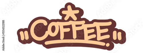 Graffiti tag of “Coffee” in bold street style with spray texture. Ideal for urban merchandise, cafe art, and modern drink design.