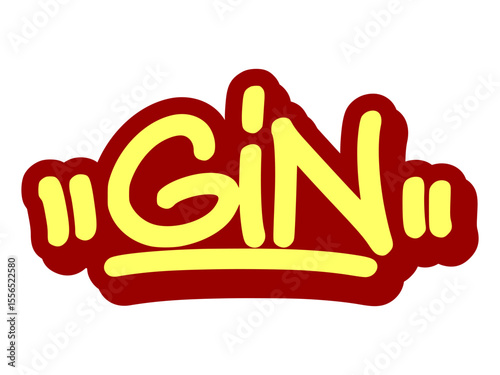Graffiti tag of “Gin” with clean sharp lines and fresh botanical vibe. Ideal for cocktail visuals, bar branding, and classy urban drink styles.