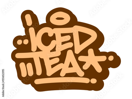 Graffiti tag of “Iced Tea” in chill, refreshing spray style. Ideal for cold beverage branding, summer-themed visuals, and cafe label designs.