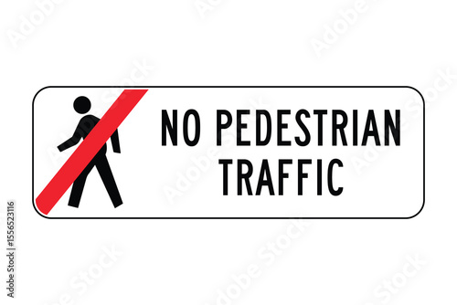 No Pedestrian Traffic Sign with Crossed-Out Walking Symbol – Safety and Access Control Notice