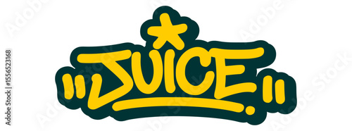 Graffiti tag of “Juice” with energetic style and splash texture. Great for juice bar branding, lifestyle posters, and fun product design.