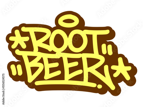 Graffiti tag of “Root Beer” in bold vintage style with classic soda vibes. Great for retro drink designs, street visuals, and fun beverage branding.