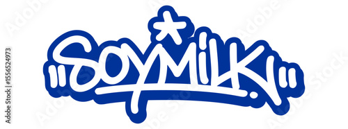 Graffiti tag of “Soy Milk” in smooth minimal style with plant-based vibe. Great for healthy branding, vegan products, and clean modern designs.