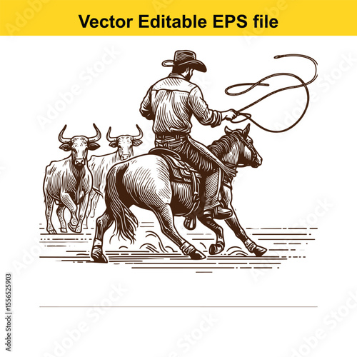 Elegant Cowgirl and Horse Duo Captured in Striking Black and White Silhouette Art