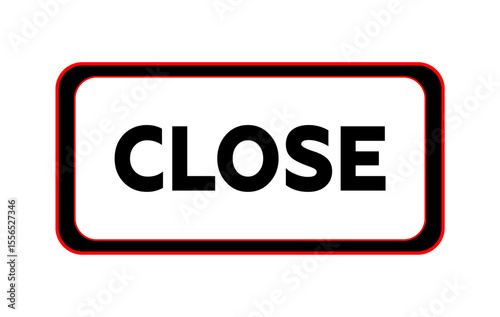 A simple and clear vector illustration featuring the word "CLOSE" in bold black capital letters.