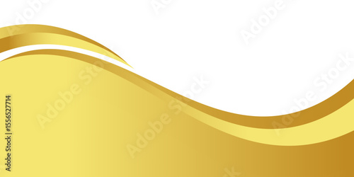 gold wave gradient for banner, gold wavy shape, gold wave curve on white background. eps 10